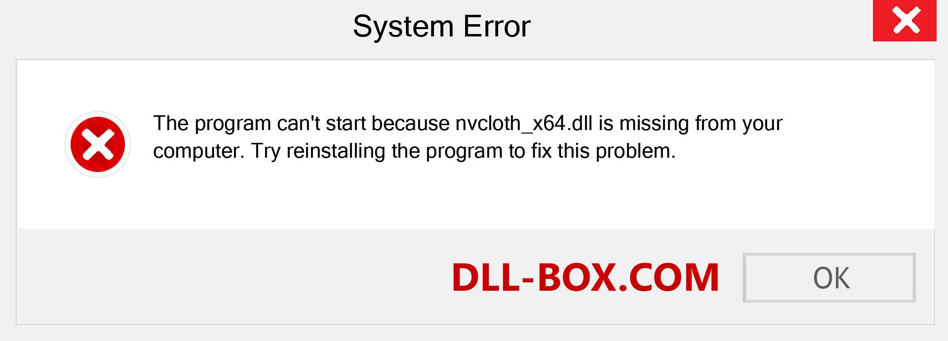  nvcloth_x64.dll file is missing?. Download for Windows 7, 8, 10 - Fix  nvcloth_x64 dll Missing Error on Windows, photos, images